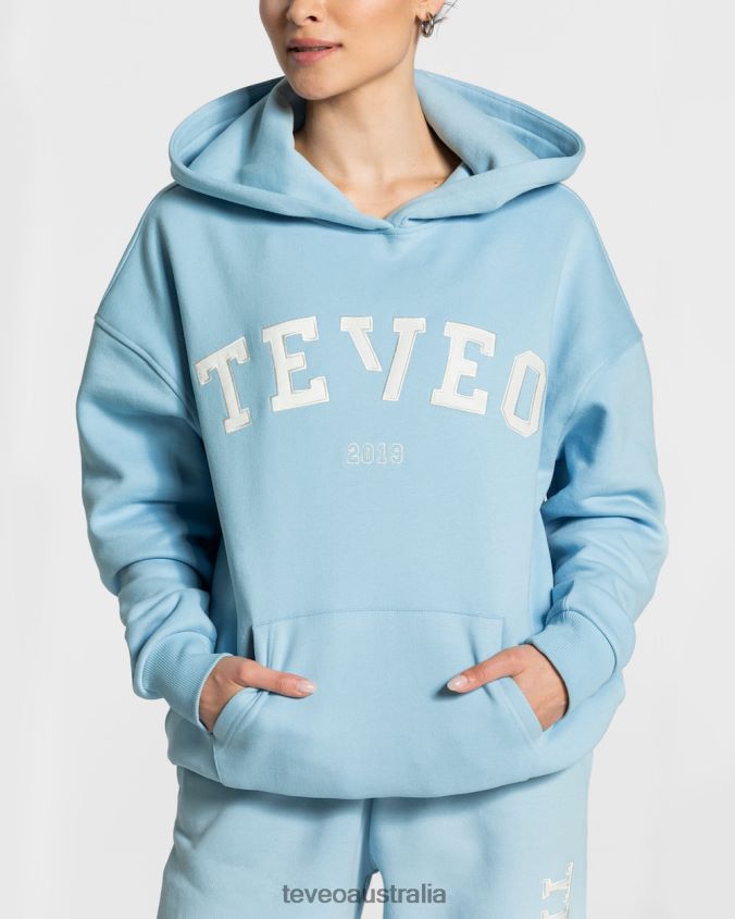 Clothing TEVEO College Oversized Hoodie Baby Blue Women 2HL08D37