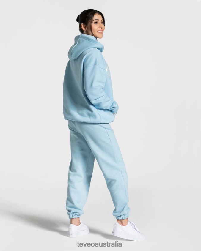Clothing TEVEO College Oversized Hoodie Baby Blue Women 2HL08D37
