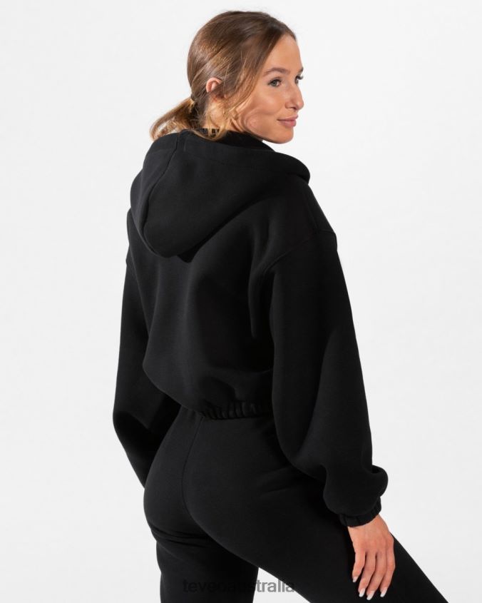 Clothing TEVEO Iconic Oversized Zip Hoodie Black Women 2HL08D35