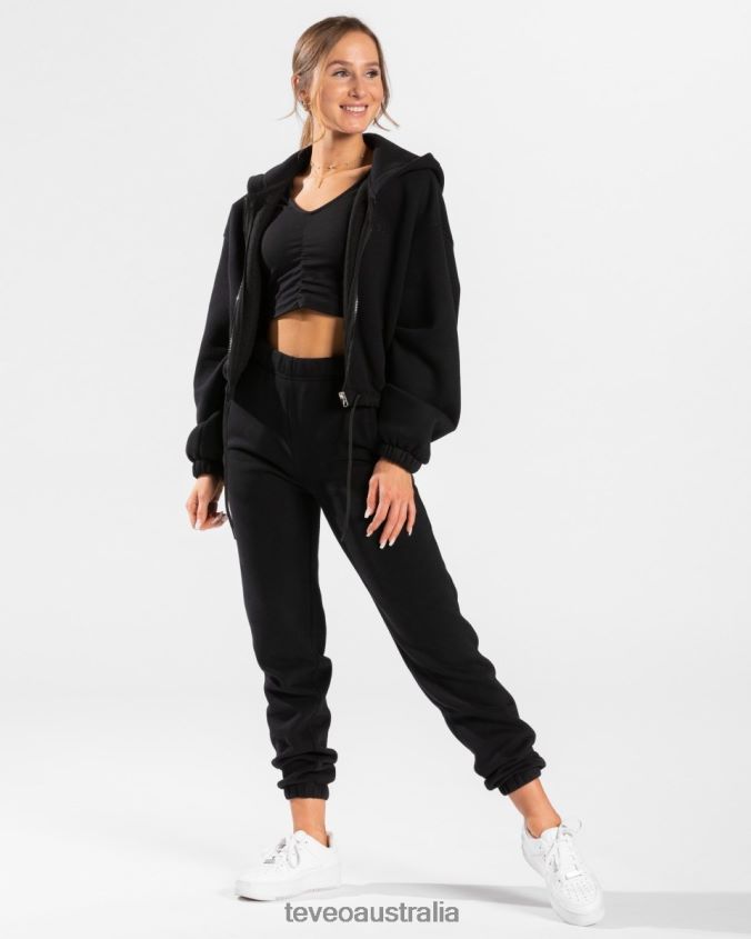 Clothing TEVEO Iconic Oversized Zip Hoodie Black Women 2HL08D35
