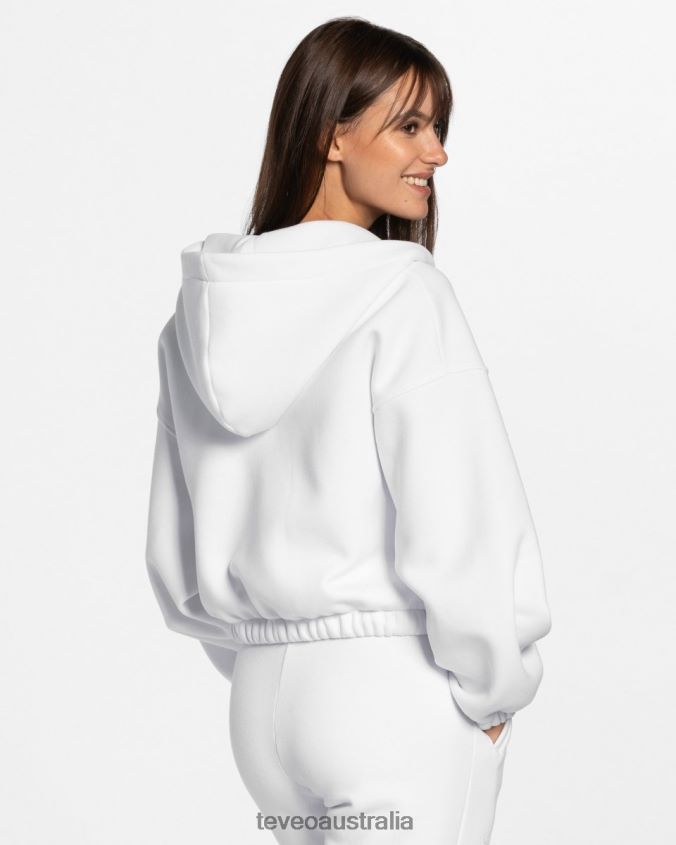 Clothing TEVEO Iconic Oversized Zip Hoodie White Women 2HL08D36