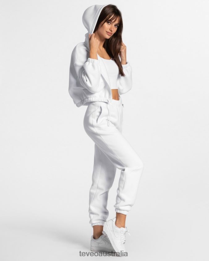 Clothing TEVEO Iconic Oversized Zip Hoodie White Women 2HL08D36