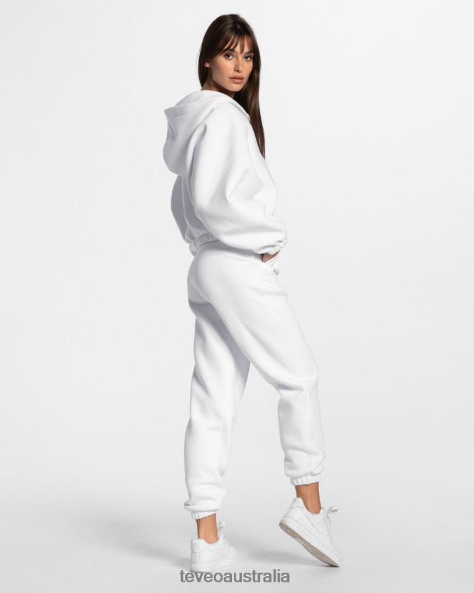 Clothing TEVEO Iconic Oversized Zip Hoodie White Women 2HL08D36