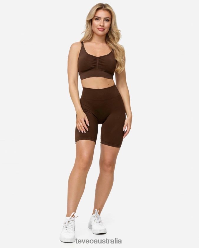 Clothing TEVEO Charming Scrunch Short Brown Women 2HL08D199