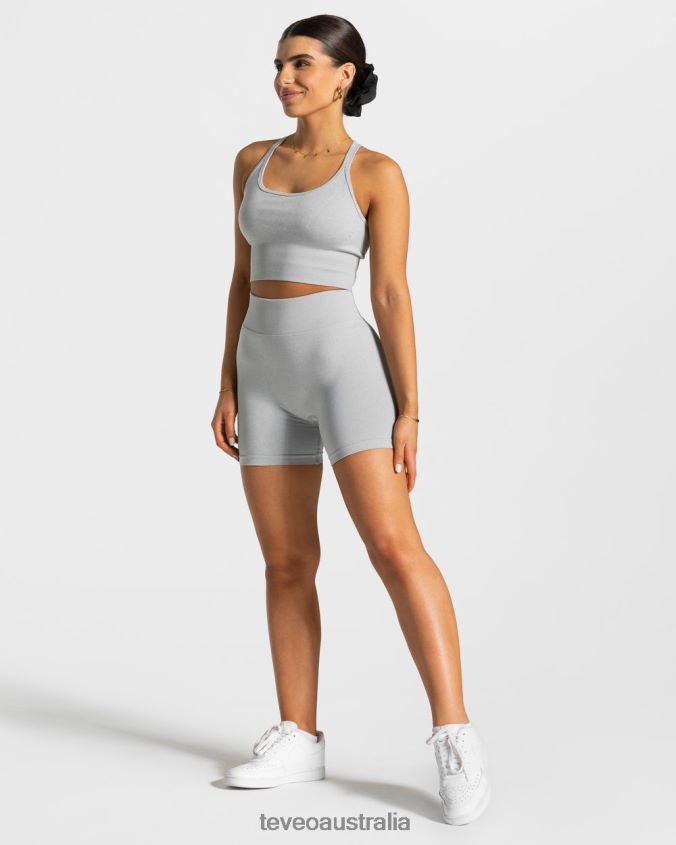 Clothing TEVEO Statement Scrunch Short Light Gray Women 2HL08D235