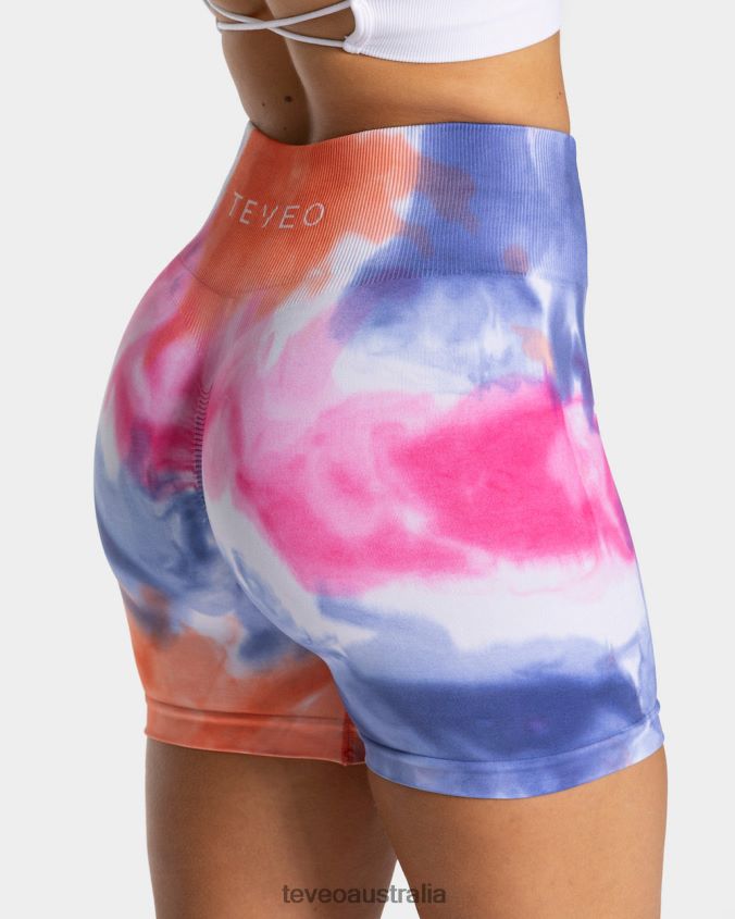 Clothing TEVEO Tie Dye Scrunch Short Hot Women 2HL08D200