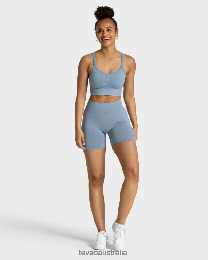 Clothing TEVEO Timeless Scrunch Short Steel Blue Women 2HL08D225