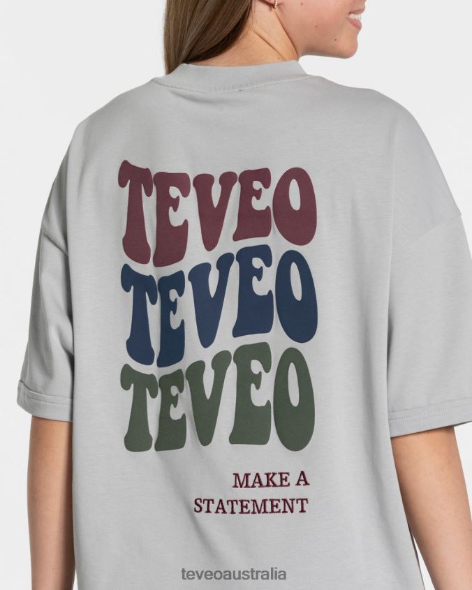 Clothing TEVEO Candy Oversized T-Shirt Light gray Women 2HL08D473