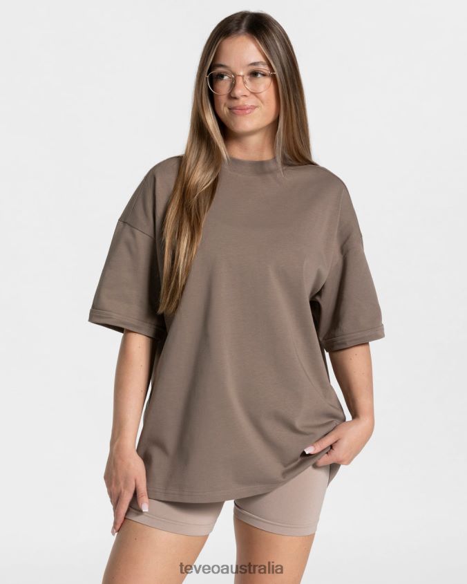 Clothing TEVEO Candy Oversized T-Shirt Mocha Women 2HL08D471