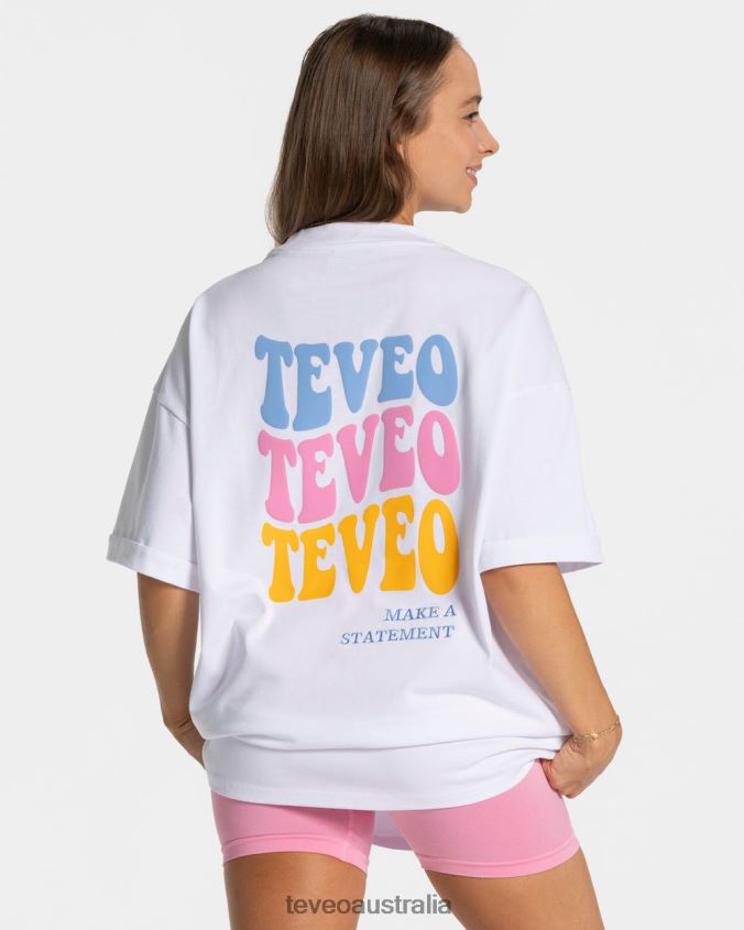 Clothing TEVEO Candy Oversized T-Shirt White Women 2HL08D474
