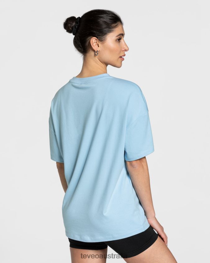 Clothing TEVEO College Oversized T-Shirt Baby Blue Women 2HL08D479