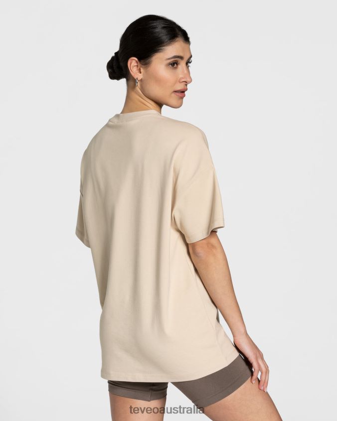 Clothing TEVEO College Oversized T-Shirt Beige Women 2HL08D478
