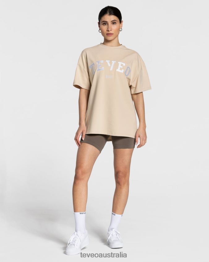 Clothing TEVEO College Oversized T-Shirt Beige Women 2HL08D478