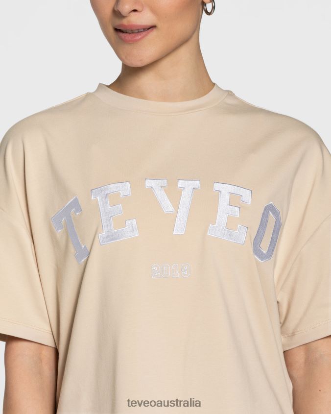 Clothing TEVEO College Oversized T-Shirt Beige Women 2HL08D478