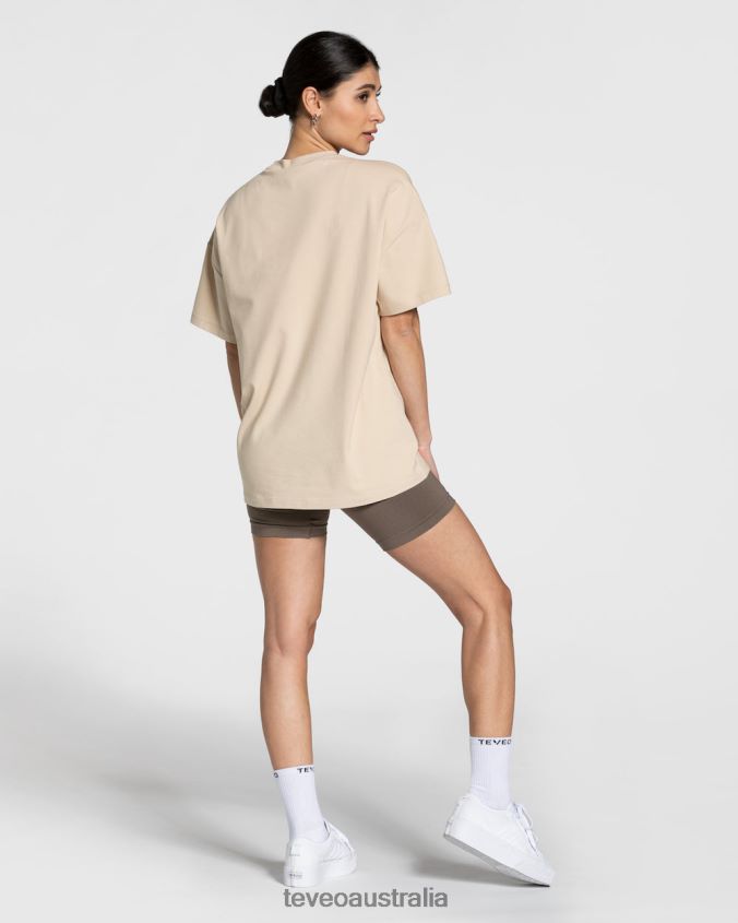 Clothing TEVEO College Oversized T-Shirt Beige Women 2HL08D478