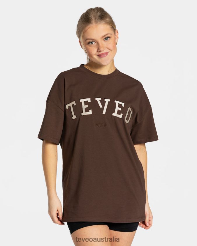 Clothing TEVEO College Oversized T-Shirt Dark Brown Women 2HL08D477