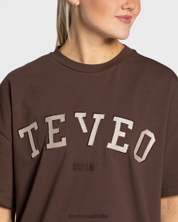 Clothing TEVEO College Oversized T-Shirt Dark Brown Women 2HL08D477