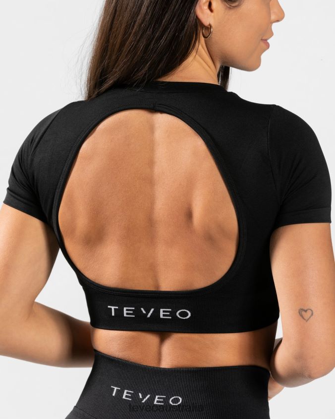 Clothing TEVEO Everyday Cut Out T-Shirt Black Women 2HL08D488
