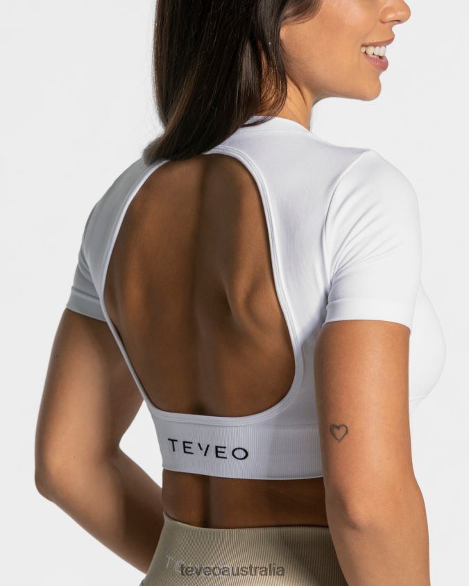 Clothing TEVEO Everyday Cut Out T-Shirt White Women 2HL08D489