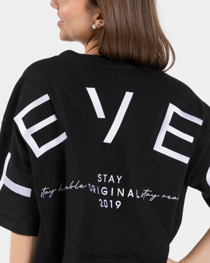 Clothing TEVEO Signature Oversized T-Shirt Black Women 2HL08D470