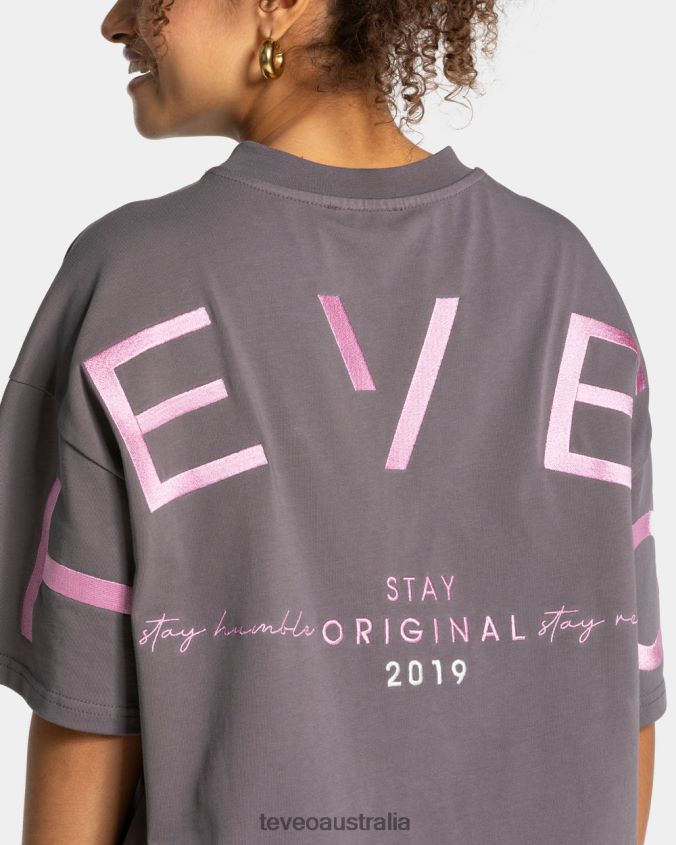 Clothing TEVEO Signature Oversized T-Shirt Graphite Women 2HL08D467