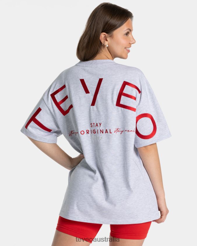Clothing TEVEO Signature Oversized T-Shirt Light gray Women 2HL08D464