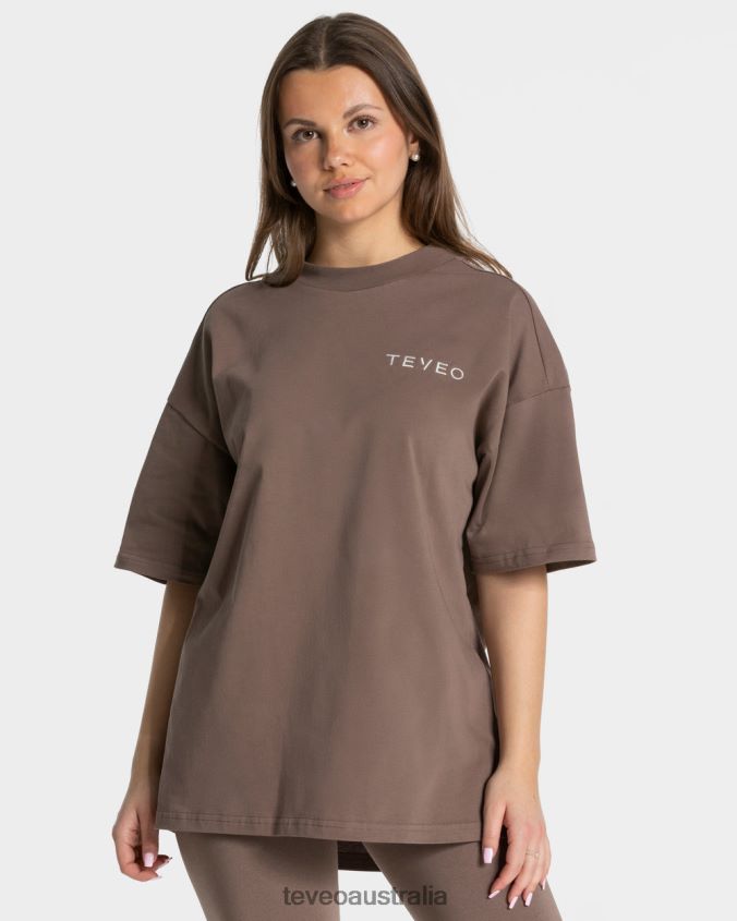 Clothing TEVEO Signature Oversized T-Shirt Mocha Women 2HL08D468