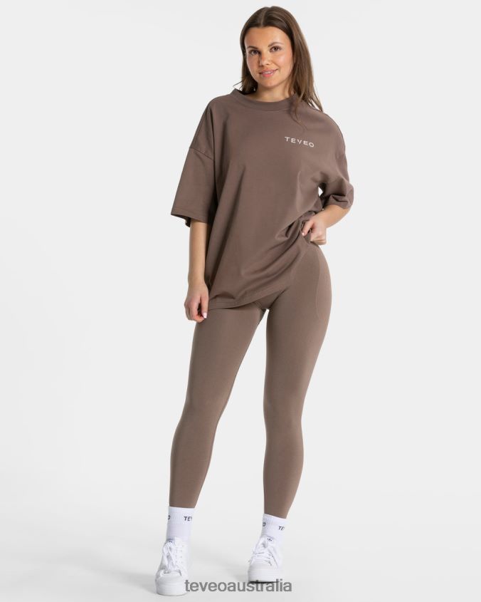 Clothing TEVEO Signature Oversized T-Shirt Mocha Women 2HL08D468
