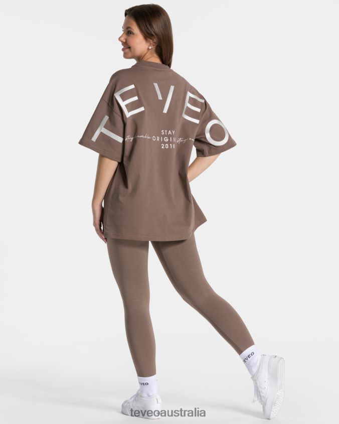 Clothing TEVEO Signature Oversized T-Shirt Mocha Women 2HL08D468